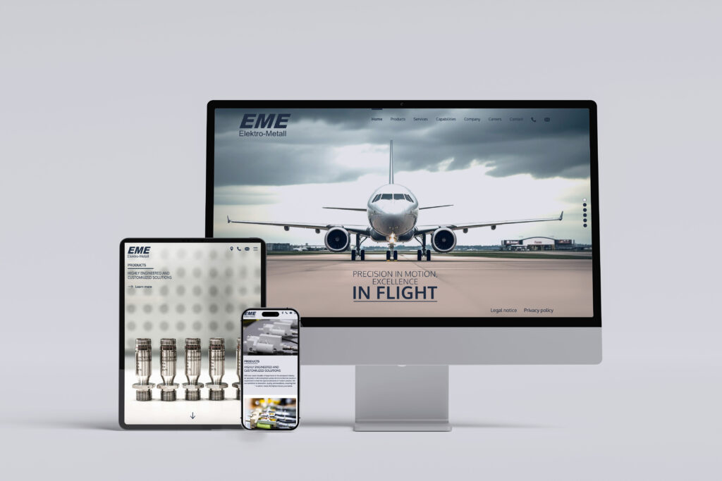 EME Elektro-Metall – Neue Website auf verschiedenen Geräten